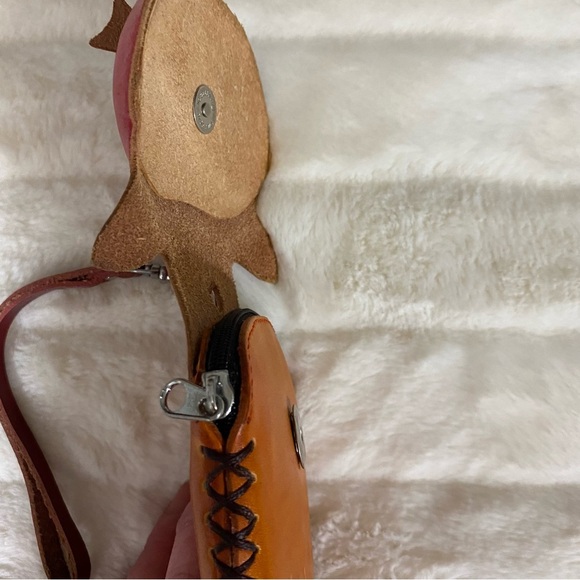 Cat Small Leather Zipper Kitten Purse Charm or Key Chain - Picture 8 of 10